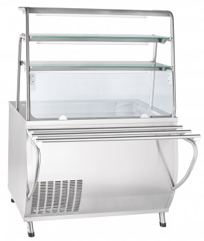 Прилавок-витрина холодильный ABAT Премьер ПВВ(Н)-70Т-НШ (Нерж. сталь)