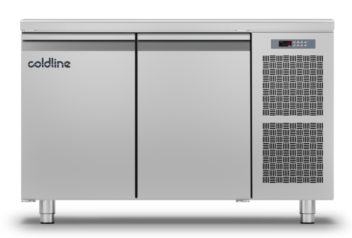 Стол холодильный 1300 стол. б/борта COLDLINE MASTER GN1/1 TP13/1M-710 Д:2, корп 710, встр.агр.-2/+8 (2 двери, агр. справа (стандарт))