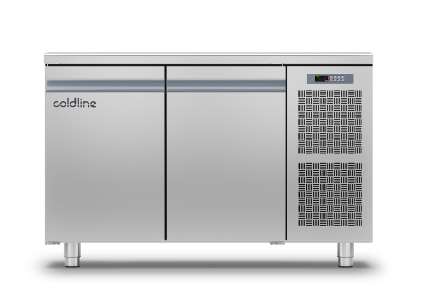 Стол холодильный 1300 стол. б/борта COLDLINE SMART GN1/1 TP13/1ME-710 Д:2 корп 710, встр. агр. 0/+10 (без доп. опций, 1Д+1Д)