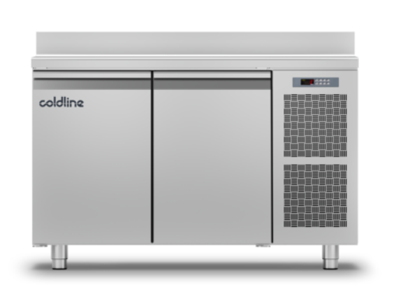 Стол холодильный 1300 стол. с бортом COLDLINE X-SMART TA13/1MQX, Д:2, корп 710, 0/+10 (2 двери (стандарт))